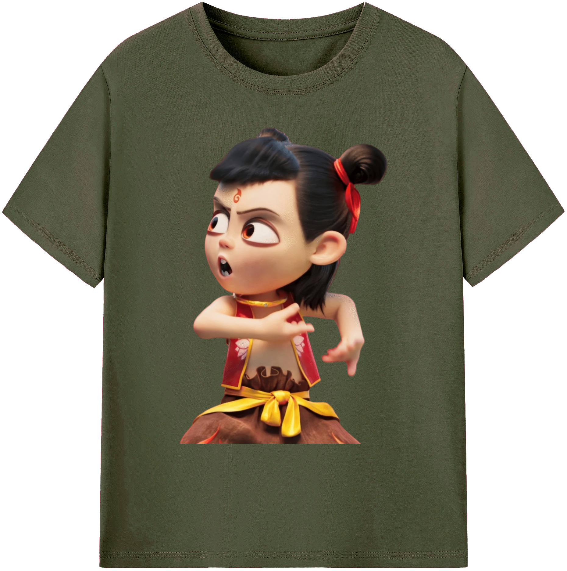 （画像用） Ne Zha 2 ナタ 魔童の大暴れ 綿100％ メンズ半袖Tシャツ｜肌触りやわらか＆通気性